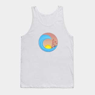 Huntington Beach, California Pastel Design Graphic Tank Top